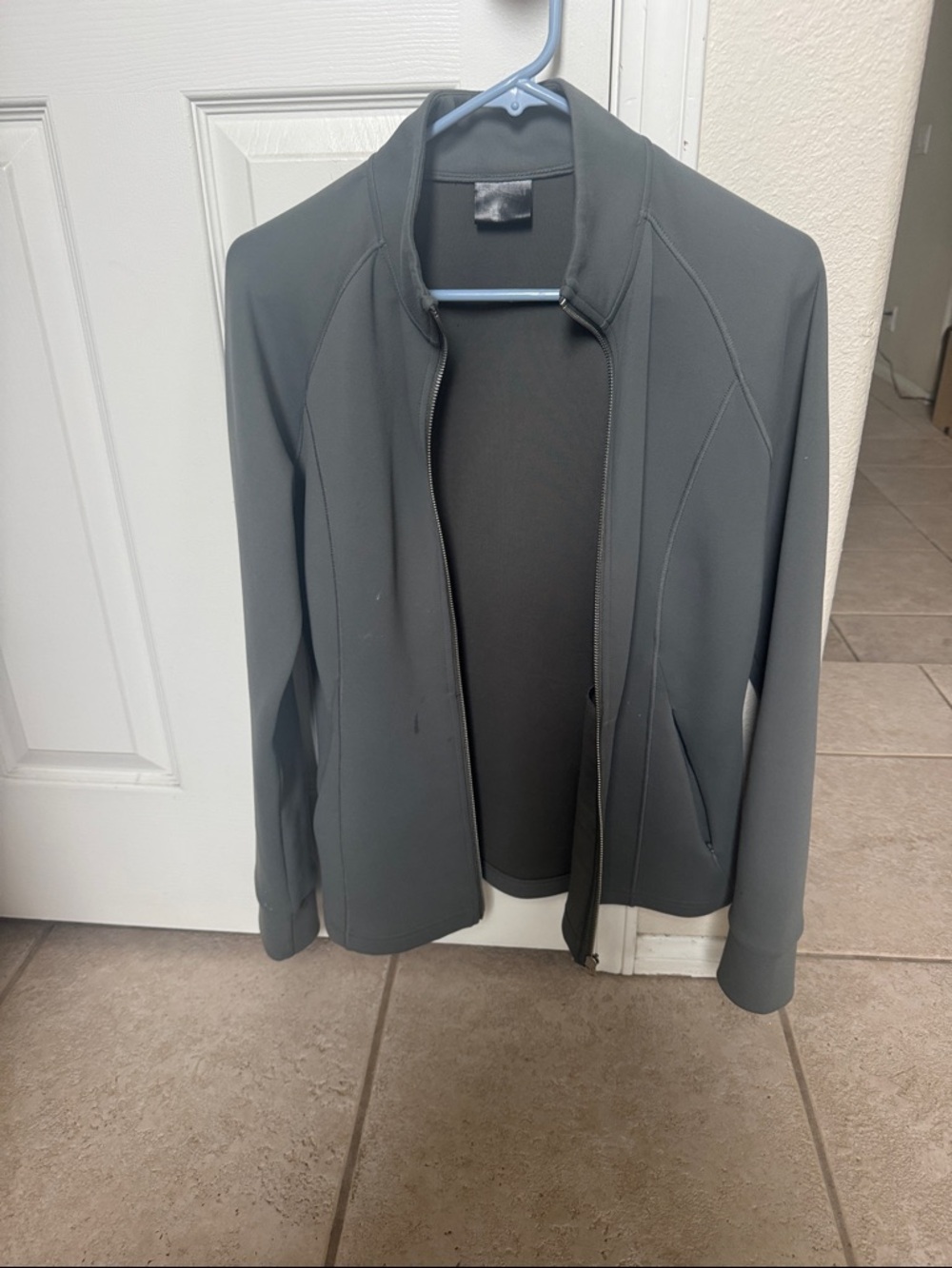 Women's Grey Utility Jacket - Classic Zip Front